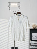 Ralph Lauren Men's Cable‑Knit Short‑Sleeve Polo Shirt
