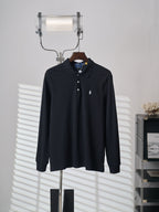 Polo Ralph Lauren Men's Long‑Sleeve Pique Polo Shirt With Small Pony Embroidery