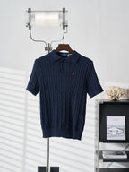 Ralph Lauren Men's Cable‑Knit Short‑Sleeve Polo Shirt