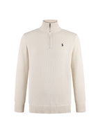 Polo Ralph Lauren Men’s Quarter‑Zip Knit Sweater With Red Pony Embroidery
