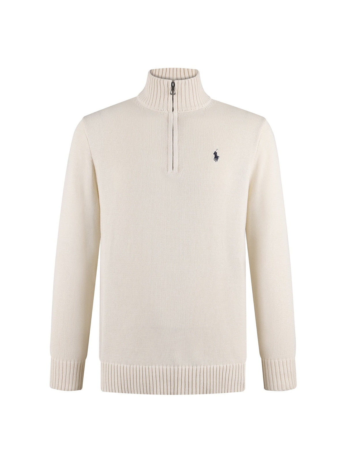 Polo Ralph Lauren Men’s Quarter‑Zip Knit Sweater With Red Pony Embroidery