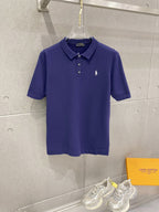 Ralph Lauren Men's Knit Short‑Sleeve Polo Shirt With Black Pony Logo