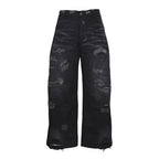 Acne Studios Patch‑Repair Distressed Wide‑Leg Jeans