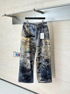 Acne Studios Graffiti‑Print Distressed Wide‑Leg Jeans
