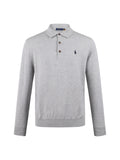 Polo Ralph Lauren Men’s Long‑Sleeve Knit Polo Sweater With Navy Pony Embroidery