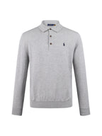 Polo Ralph Lauren Men’s Long‑Sleeve Knit Polo Sweater With Navy Pony Embroidery