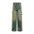 AMIRI Star‑Patch Elastic Waist Wide‑Leg Denim Pants