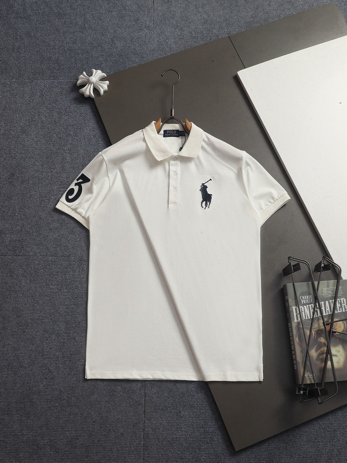 Ralph Lauren Men's Big Pony Short‑Sleeve Polo Shirt With Number‑3 Sleeve Logo