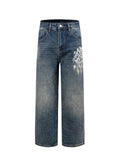 AMIRI Bone MA Logo Vintage Wash Baggy Denim Jeans