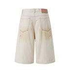 cne Studios Vintage Paint‑Splatter Denim Jort Shorts
