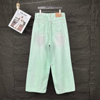 Acne Studios Mint Wash Paint‑Splatter Wide‑Leg Jeans