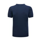 Men Crew Neck Short‑Sleeve Knit Sweater, Small Horse Embroidery