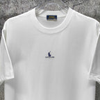 Men's Crew‑Neck Short‑Sleeve T‑Shirt, Navy Pony Chest Embroidery