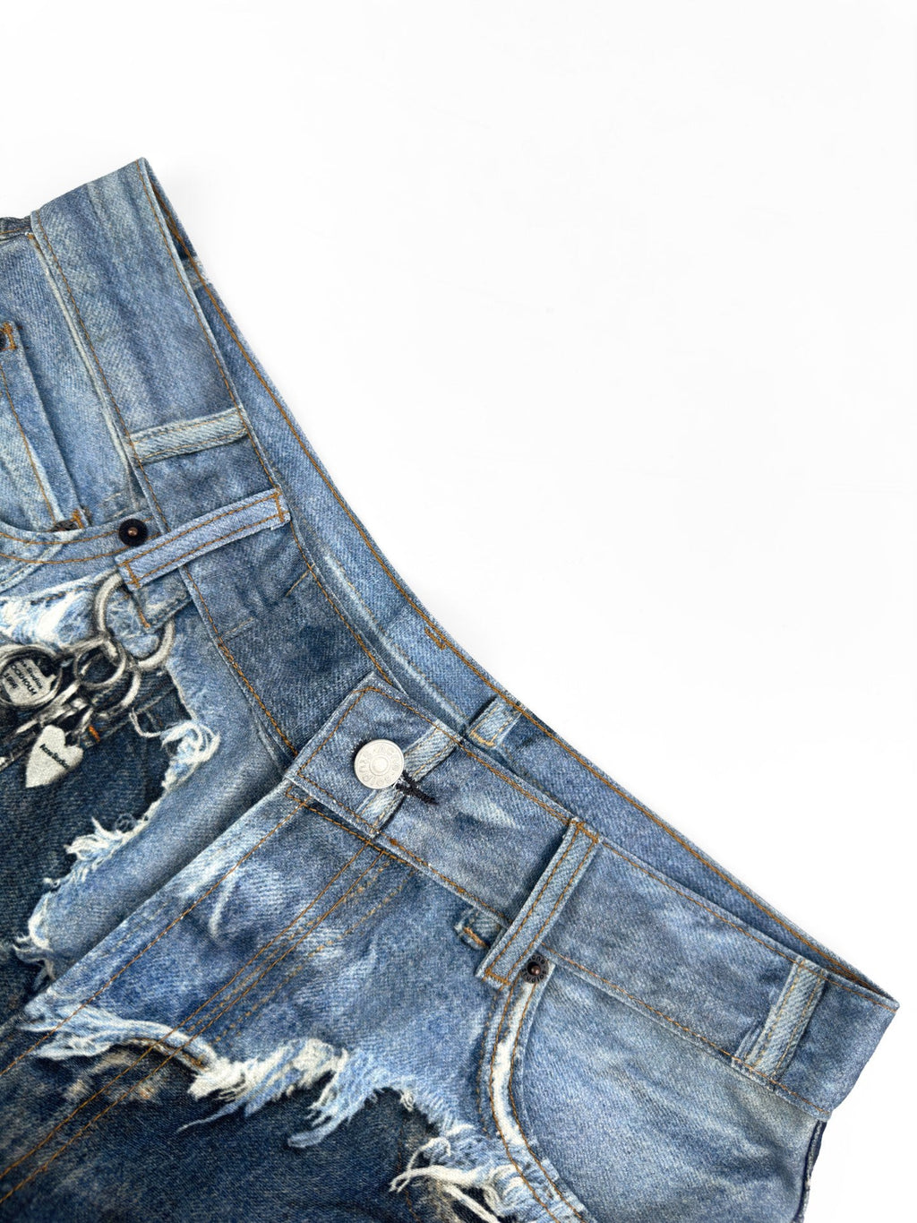Acne Studios Distressed Knee‑Length Denim Shorts