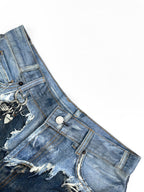 Acne Studios Distressed Knee‑Length Denim Shorts