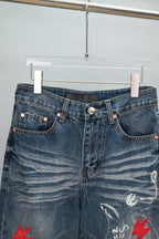 Acne Studios Lightning Embellished Flare Denim Jeans