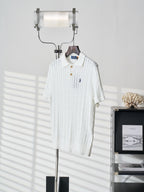 Ralph Lauren Men's Cable‑Knit Short‑Sleeve Polo Shirt