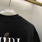 Amiri Eagle Logo Chest Graphic Crew‑Neck Short‑Sleeve T‑Shirt