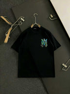 Amiri Camo Monogram Chest Graphic Crew‑Neck Short‑Sleeve T‑Shirt