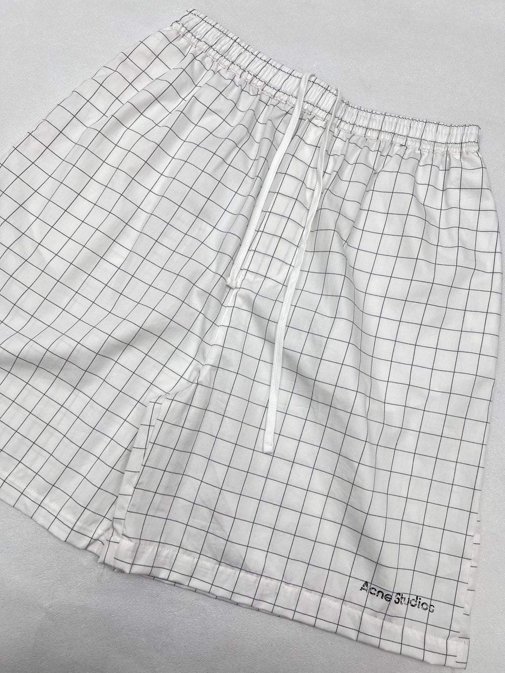 Acne Studios Grid‑Pattern Drawstring Casual Shorts