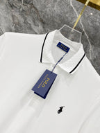 Ralph Lauren Men's Trim‑Detail Short‑Sleeve Piqué Polo Shirt With Black Pony Logo
