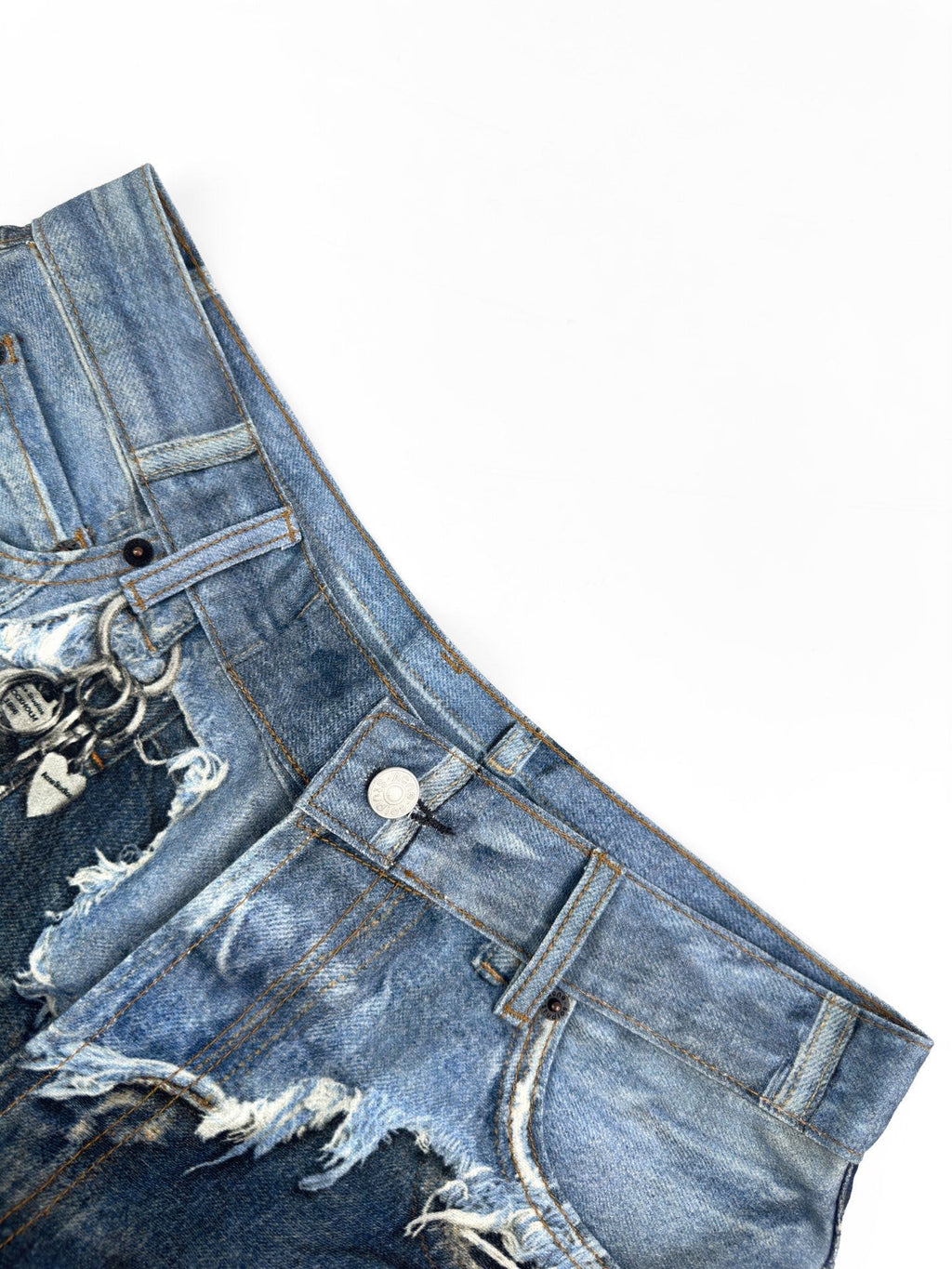 Acne Studios Distressed Denim Knee‑Length Shorts