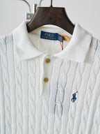 Ralph Lauren Men's Cable‑Knit Short‑Sleeve Polo Shirt