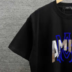 AMIRI Layered Metallic‑Effect Letter Graphic Short‑Sleeve Tee