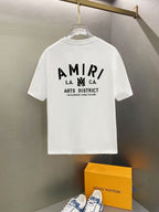 Amiri Arts District Text Chest Graphic Crew‑Neck Short‑Sleeve T‑Shirt