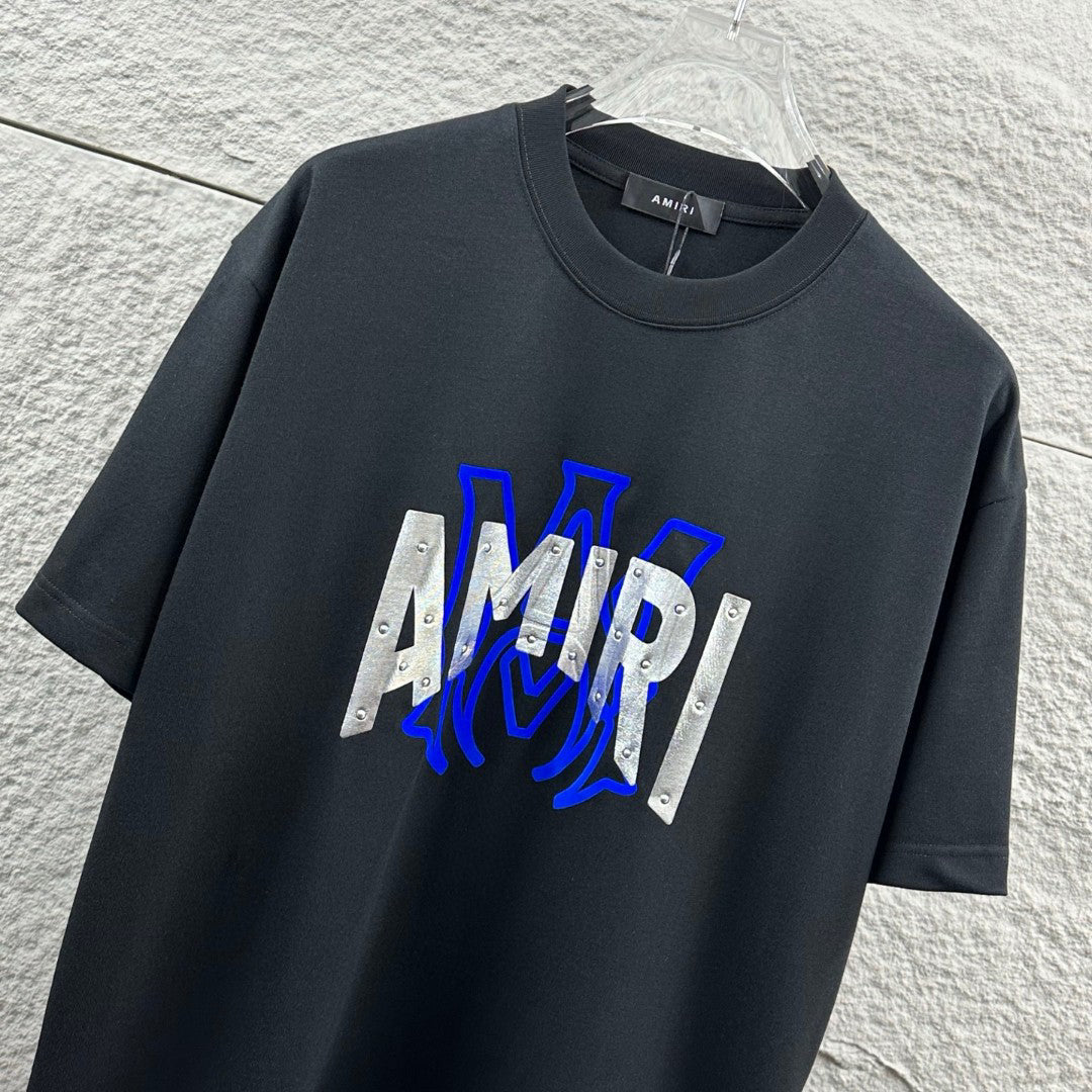 AMIRI Embellished Layered Logo Crew-Neck Short-Sleeve T-Shirt