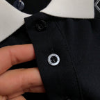 Men's Short‑Sleeve Polo Shirt, Contrast Collar & Trim With White Pony Embroidery