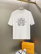 Amiri Los Angeles Line‑Art Monogram Front Graphic Crew‑Neck Short‑Sleeve T‑Shirt