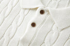 Polo Ralph Lauren Men’s Cable‑Knit Short‑Sleeve Polo Shirt With Navy Pony Embroidery