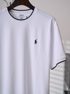 Polo Ralph Lauren Men's Contrast‑Trim Crew‑Neck Short‑Sleeve T‑Shirt, Navy Pony Embroidery