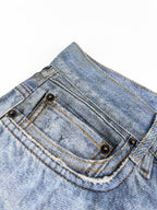 Acne Studios Patchwork Distressed Wide‑Leg Denim Trousers