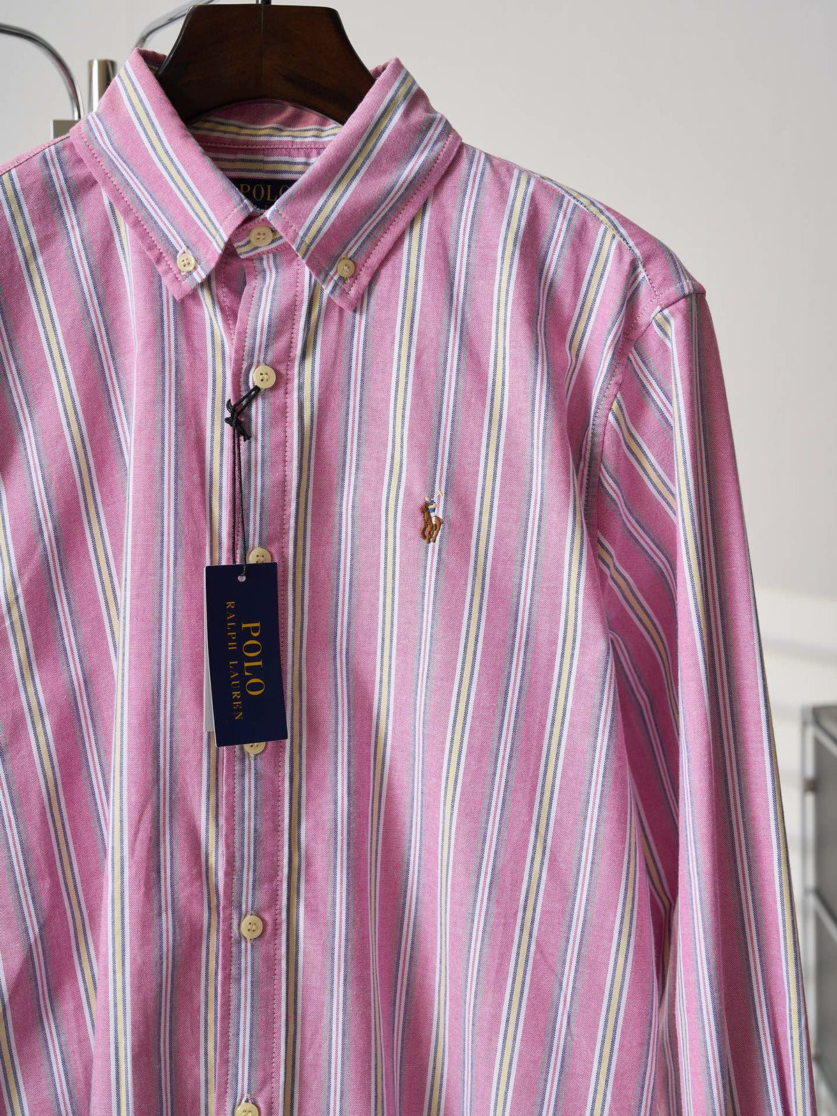 Ralph Lauren Men's Long‑Sleeve Vertical Striped Button‑Down Shirt