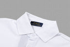 Men's Classic Collar Short‑Sleeve Polo Shirt Small Horse Embroidery Solid Casual Top