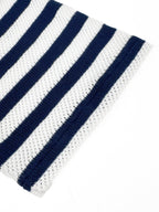 Polo Ralph Lauren Men's Striped V‑Neck Knit Short‑Sleeve Polo Shirt, Navy Pony Embroidery