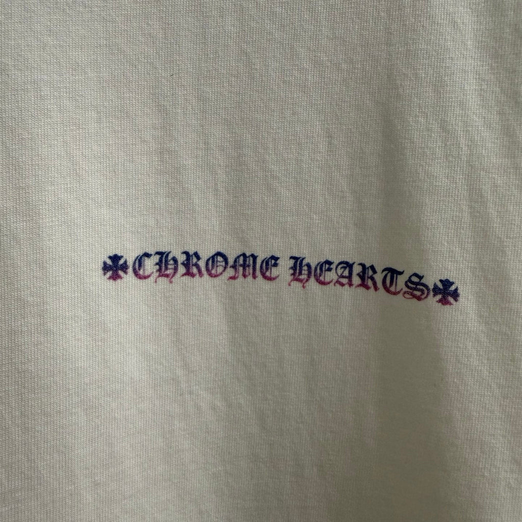 Chrome Hearts Gradient‑Script Distressed‑Trim Oversized Crew‑Neck T‑Shirt