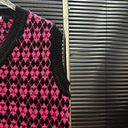 AMI Argyle Jacquard V‑Neck Knit Vest