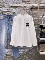 AMIRI MA Monogram Chest Graphic Long‑Sleeve Tee, Black