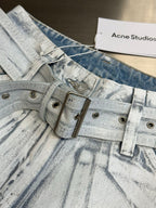 Acne Studios Belt‑Detail Wide‑Leg Denim Jeans