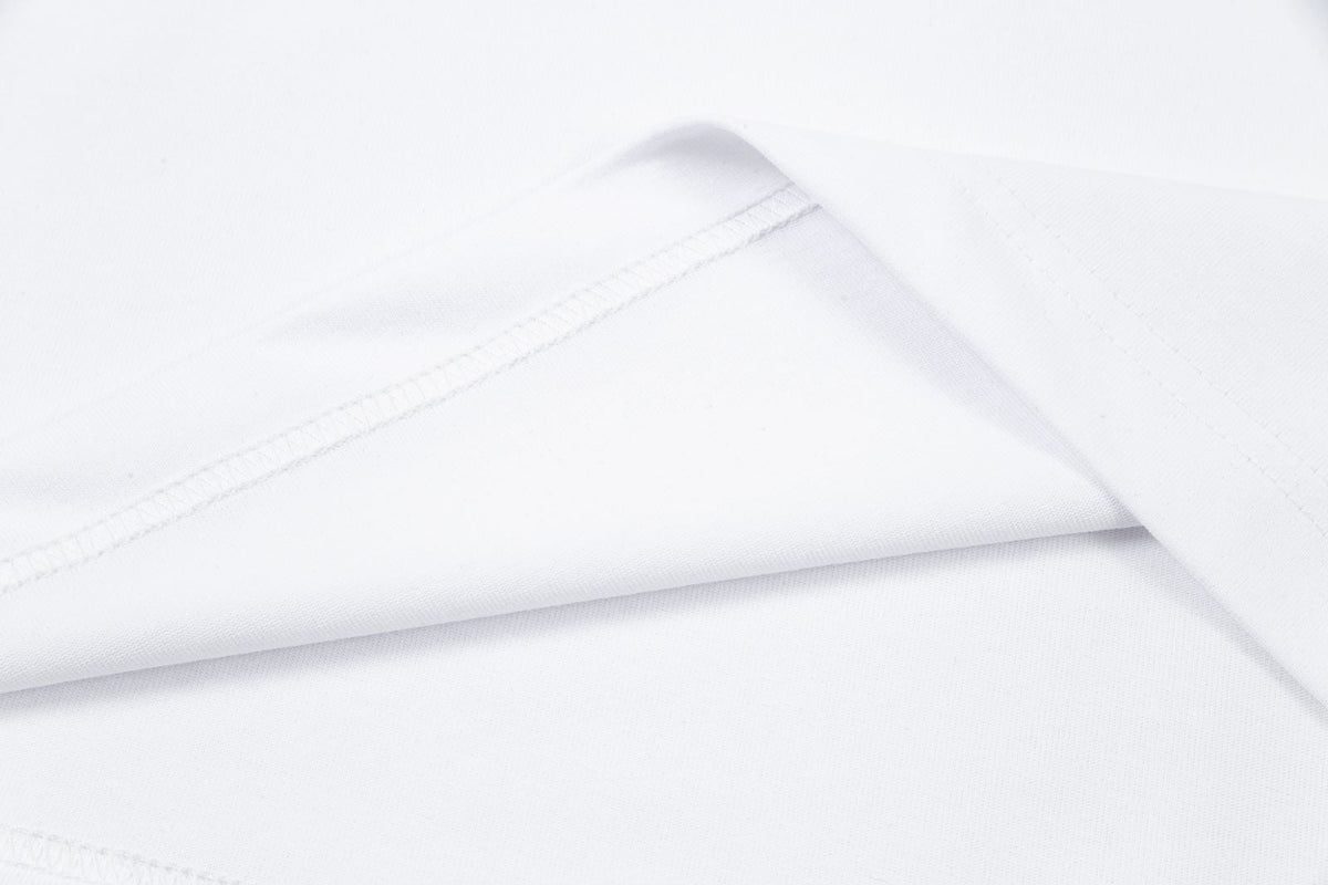 Men's Crew Neck Short‑Sleeve T‑Shirt Small Horse Embroidery Solid Color Casual Tee