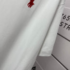 Men's Crew Neck Short‑Sleeve T‑Shirt Minimalist Small Horse Embroidery Casual Top