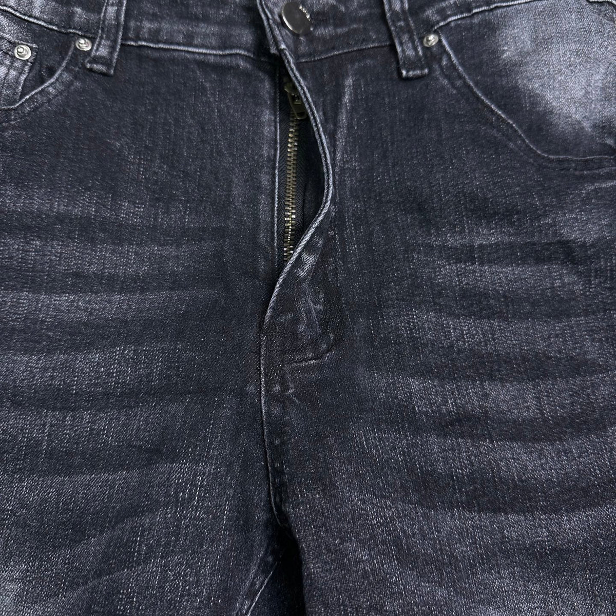 AMIRI Logo‑Print Multi‑Rip Distressed Slim‑Fit Denim Jeans