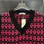 AMI Argyle Jacquard V‑Neck Knit Vest