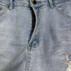 AMIRI White Ribbed Patch Distressed Slim‑Fit Denim Jeans