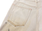 cne Studios Vintage Paint‑Splatter Denim Jort Shorts