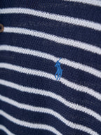Polo Ralph Lauren Men's Striped Knit Short‑Sleeve Polo Shirt, Blue Pony Embroidery