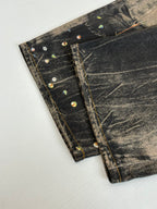 Acne Studios Chain‑Print Wide‑Leg Vintage‑Wash Denim Jeans